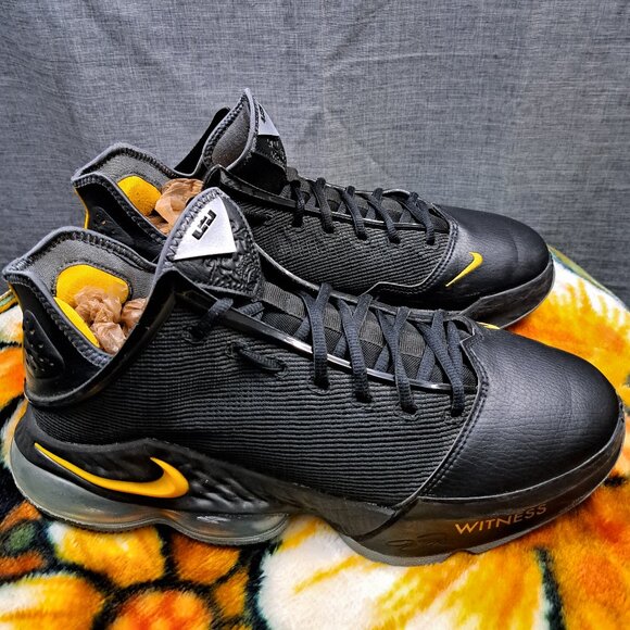 %Size 12 Nike Mens LeBron 19 Low Witness DH1270-002 Black Gold Shoes A9 main image 9